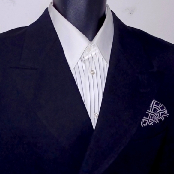 ADOLFO Black, Double-Breasted, Peak Lapel Blazer, 46L - Picture 7 of 7